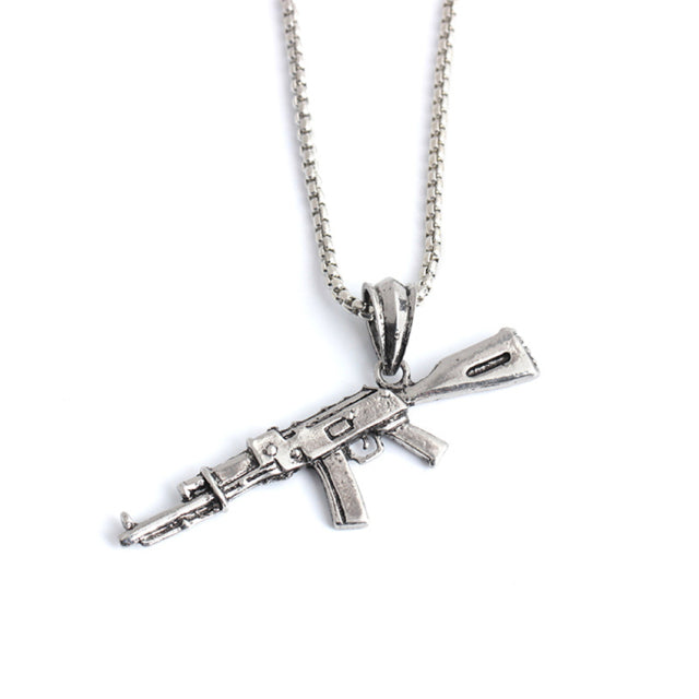 Box Chain with AK-47 Pendant