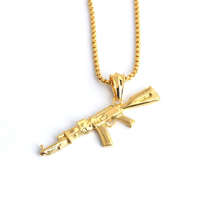 Box Chain with AK-47 Pendant