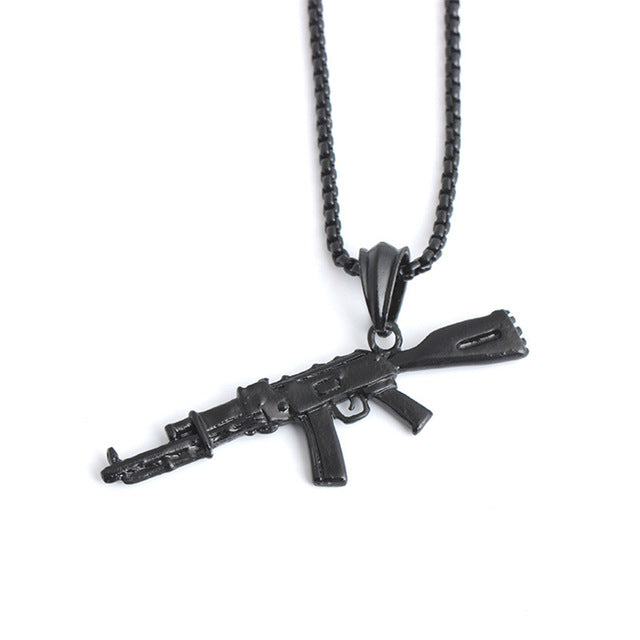 Box Chain with AK-47 Pendant
