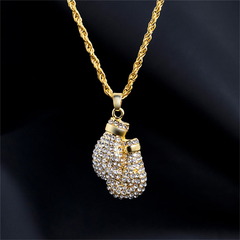 Rope Chain with Boxing Gloves Pendant