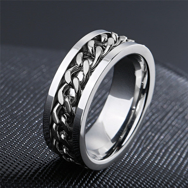 Silver Cuban Link Ring